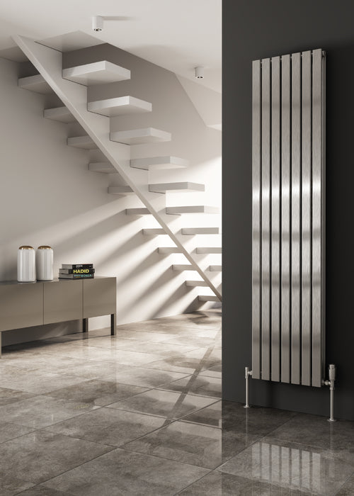 Flox Vertical Double Stainless Steel Radiator - 1800mm x 295mm