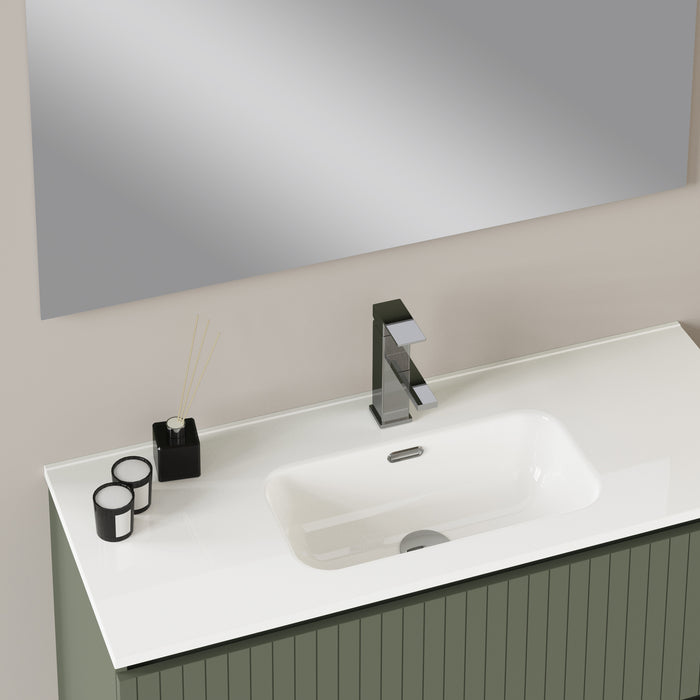 Banyetti Linea Muscat Sage Fluted Wall Hung Vanity Unit Including Basin 1000mm x 390mm