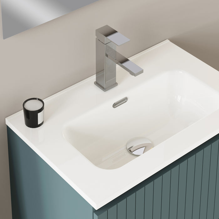 Banyetti Linea Ocean Blue Fluted Wall Hung Vanity Unit Including Basin 600mm x 390mm