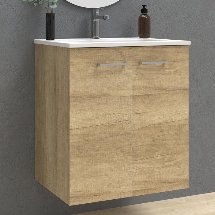 Alpine 600mm White Wall Hung Vanity Unit