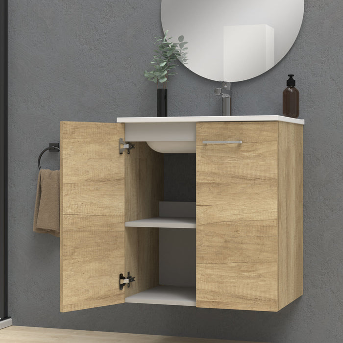 Alpine 600mm White Wall Hung Vanity Unit