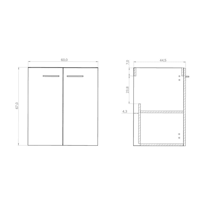 Alpine 600mm White Wall Hung Vanity Unit