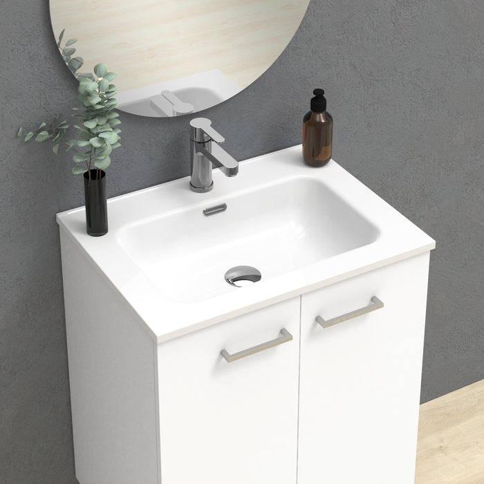 Alpine 600mm White Wall Hung Vanity Unit