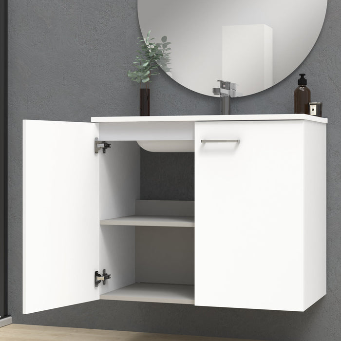 Alpine 600mm White Wall Hung Vanity Unit