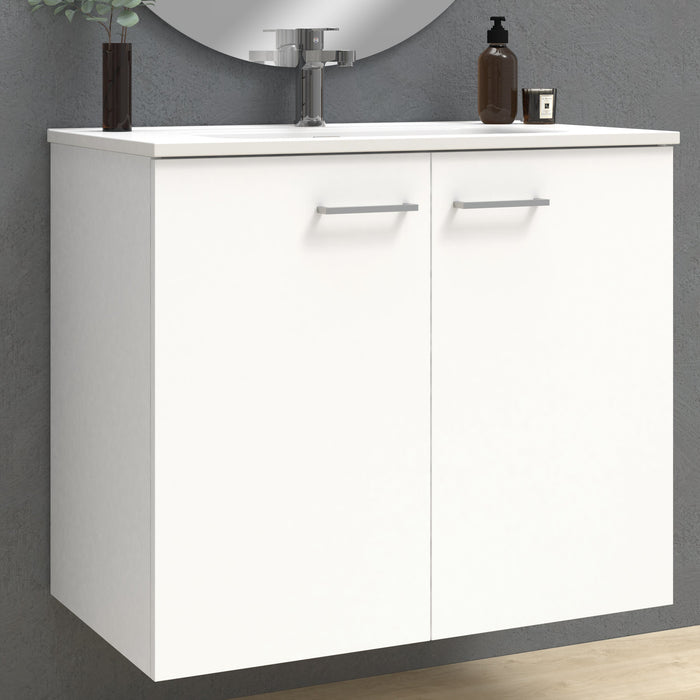 Alpine 800mm Natural Oak Wall Hung Vanity Unit