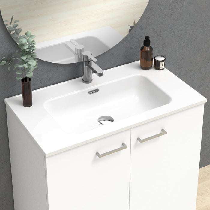 Alpine 800mm Natural Oak Wall Hung Vanity Unit