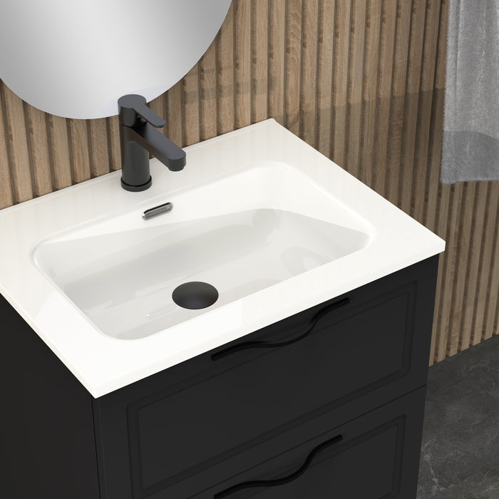 Banyetti Matador 600mm Matt Black Wall Hung Vanity Unit Including Basin