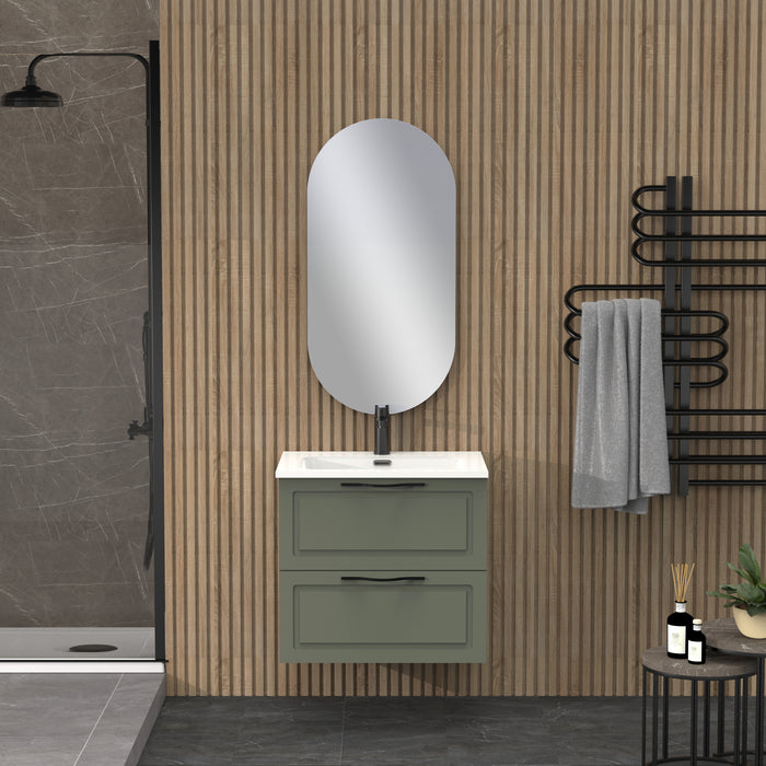 Banyetti Matador 600mm Muscat Sage Wall Hung Vanity Unit Including Basin