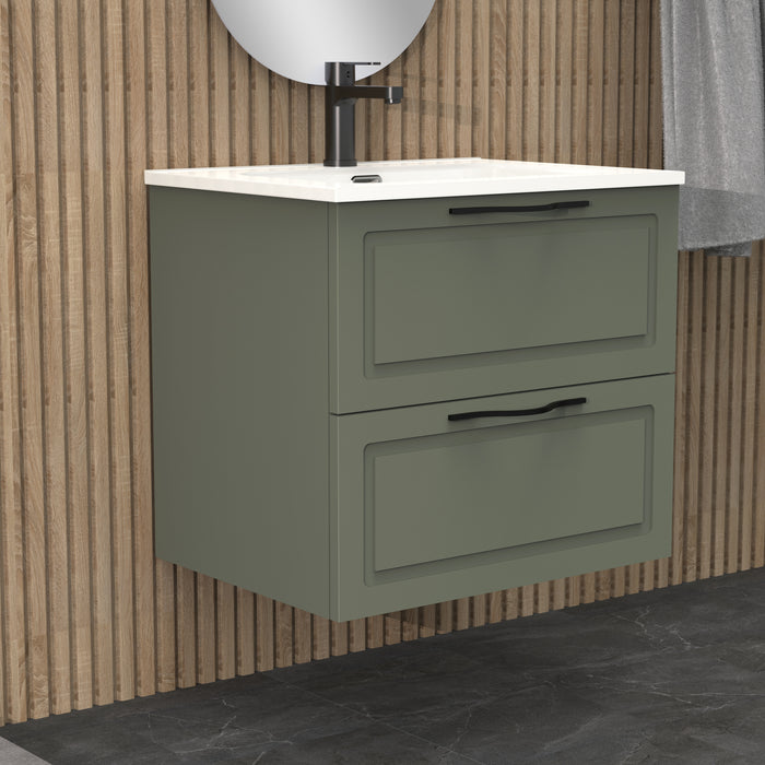 Banyetti Matador 600mm Muscat Sage Wall Hung Vanity Unit Including Basin