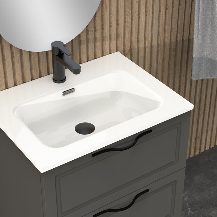 Banyetti Matador 600mm Matt Grey Wall Hung Vanity Unit Including Basin