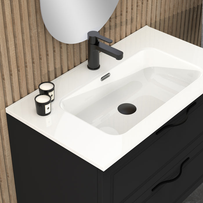 Banyetti Matador 800mm Matt Black Wall Hung Vanity Unit