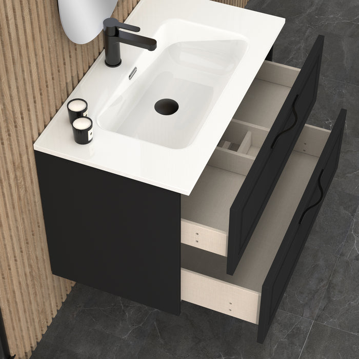 Banyetti Matador 800mm Matt Black Wall Hung Vanity Unit