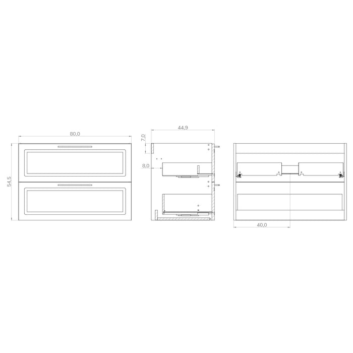 Banyetti Matador 800mm Muscat Sage Wall Hung Vanity Unit