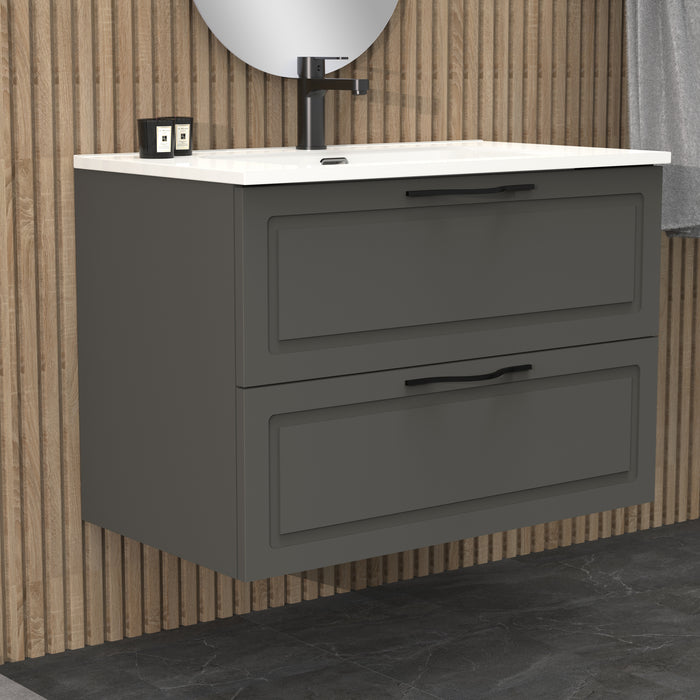 Banyetti Matador 800mm Matt Grey Wall Hung Vanity Unit