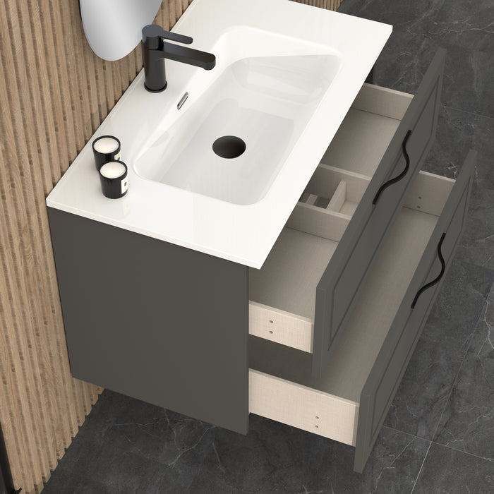 Banyetti Matador 800mm Matt Grey Wall Hung Vanity Unit