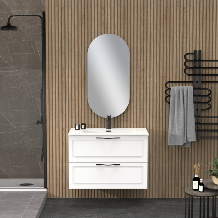 Banyetti Matador 800mm Matt White Wall Hung Vanity Unit