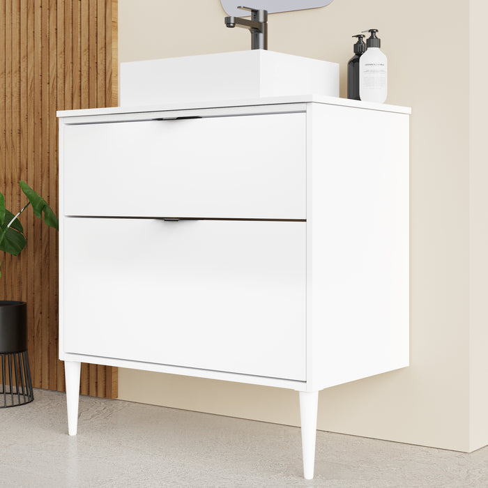 Banyetti Noir Krafter 800mm Matt White Wall Hung Vanity Unit