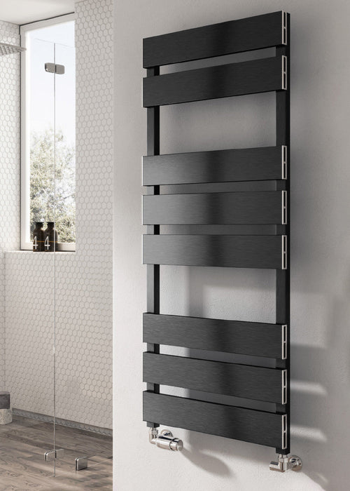 Fermo Aluminium Radiator in Gold Satin - 1550 x 480 — Wise Bathrooms