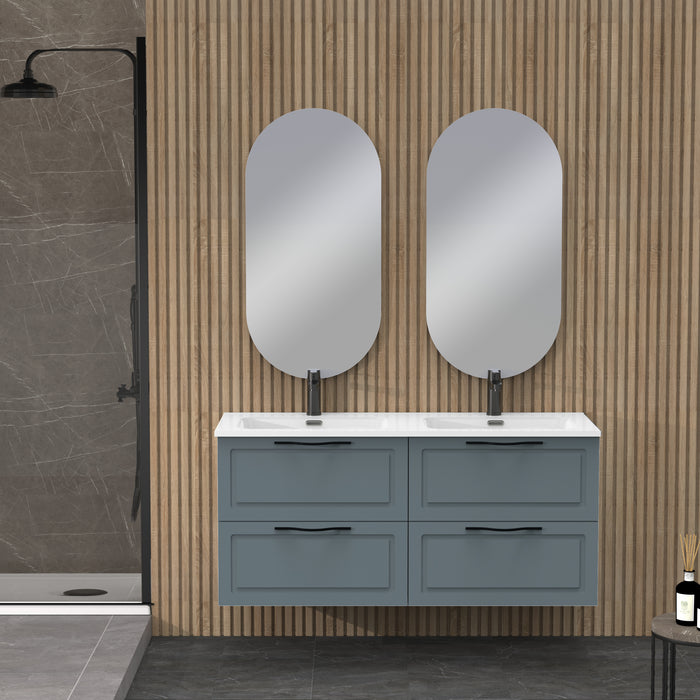 Banyetti Matador 1200mm Ocean Blue Wall Hung Vanity Unit Including Double Basin