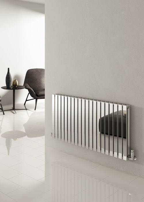 Flox Horizontal Double Stainless Steel Radiator - 600mm x 590mm