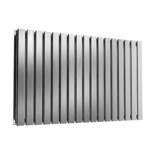 Flox Horizontal Double Stainless Steel Radiator - 600mm x 826mm