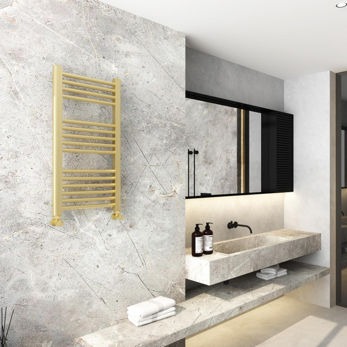 Brushed Brass Towel Radiator - 800x500mm