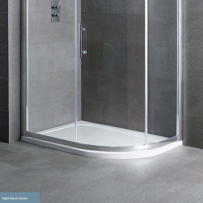 Volente Offset Quadrant Shower Tray 1400mm - Select Size