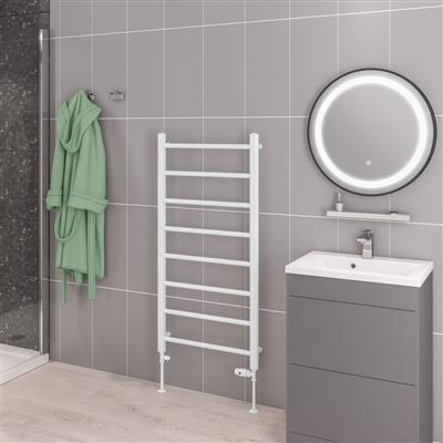 Tuscan Gloss White Straight Towel Rail 1200 x 600mm