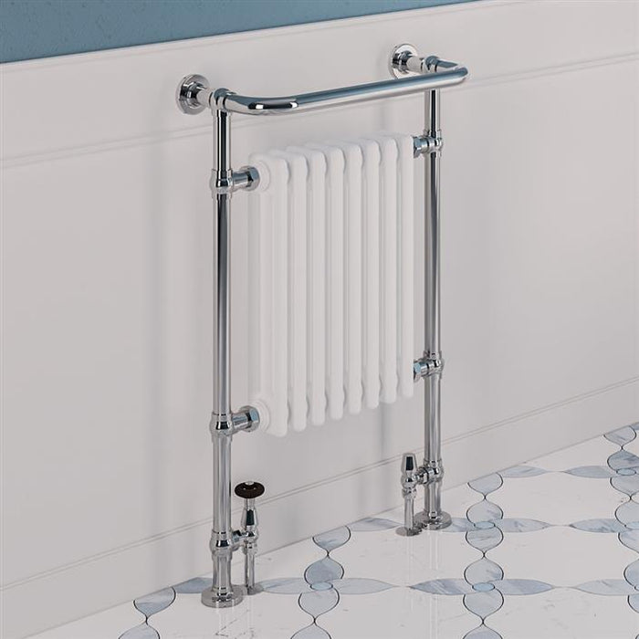 Isbourne Chrome/Matt Black Traditional Towel Radiator 940 x 600mm