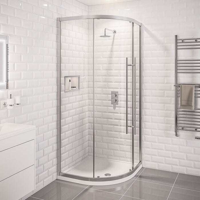 Vantage Mat Black Quadrant Shower Enclosure 1000mm