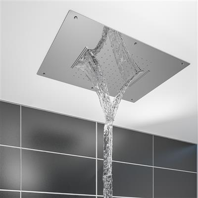 Stainless Steel Double Ceiling Mounted Waterfall Shower — Wise Bathrooms