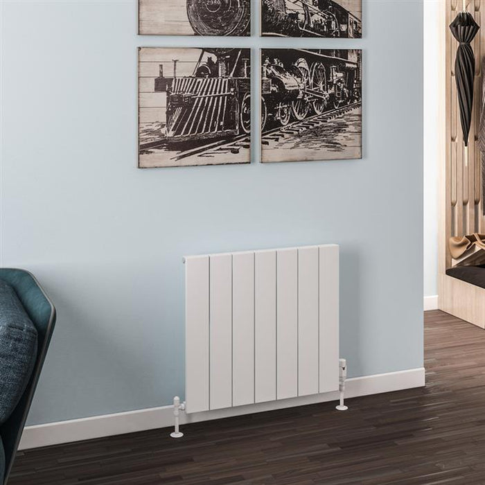 Rosano Matt White Horizontal Aluminium Radiator 600 x 850mm