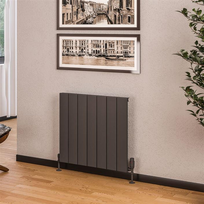 Rosano Matt Anthracite Horizontal Aluminium Radiator 600 x 1040mm