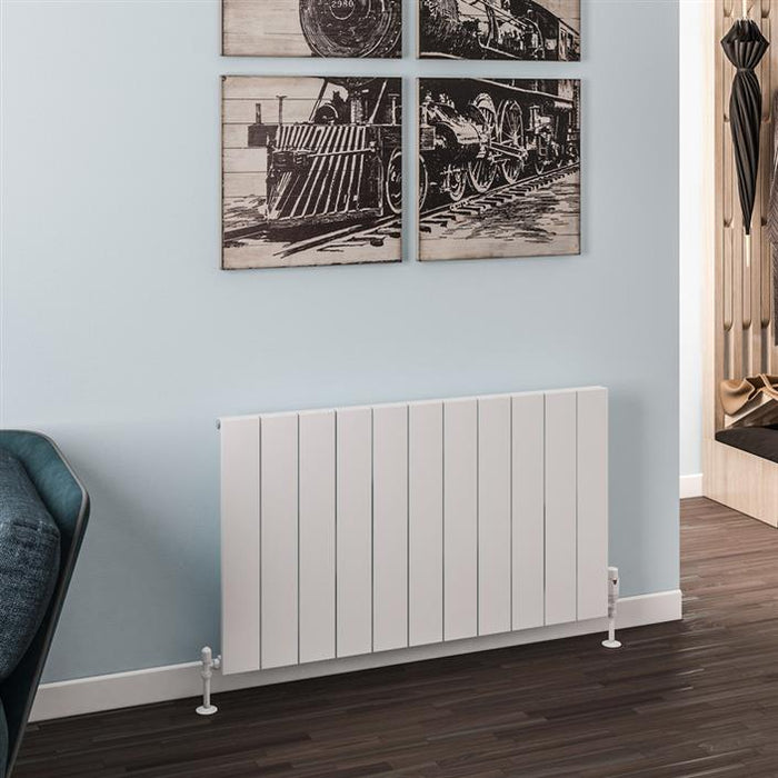 Rosano Matt White Horizontal Aluminium Radiator 600 x 660mm