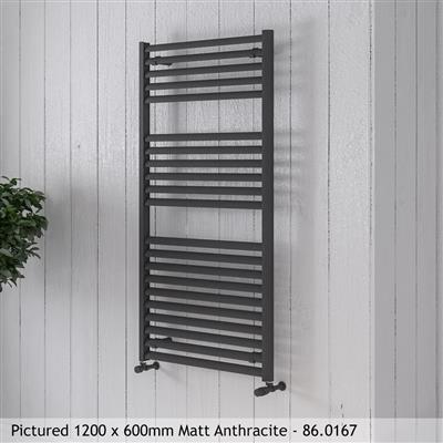 Velor Matt White Straight Towel Rail 1200 x 500mm