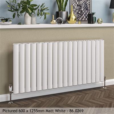 Sandhurst Matt Anthracite Horizontal Aluminium Radiator 600 x 625mm