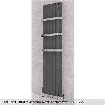 Sandhurst Polished Vertical Aluminium Radiator 1800 x 415mm