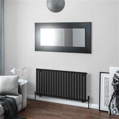 Tunstall Matt Black Horizontal Radiator 600 x 1179mm