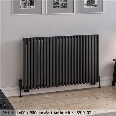 Rowsham Matt White Horizontal Radiator 600 x 980mm