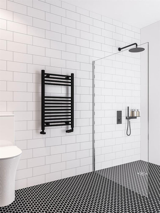 Wingrave Matt Black Straight Towel Radiator 800 x 500mm