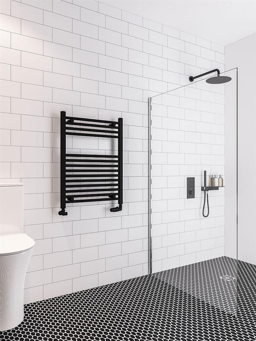 Wingrave Matt Black Straight Towel Radiator 800 x 600mm