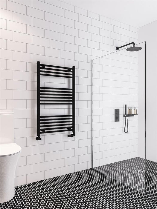 Wingrave Matt Black Straight Towel Radiator 1000 x 600mm