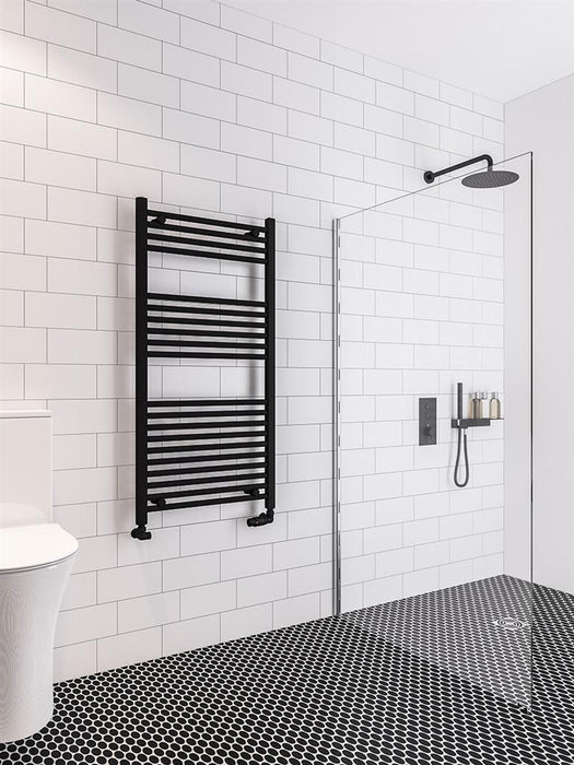 Wingrave Matt Black Straight Towel Radiator 1200 x 600mm