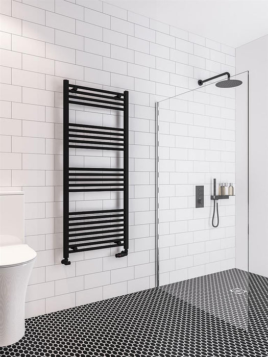 Wingrave Matt Black Straight Towel Radiator 1400 x 600mm