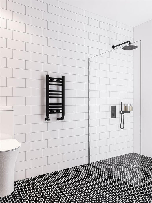 Wingrave Matt Black Straight Towel Radiator 600 x 400mm