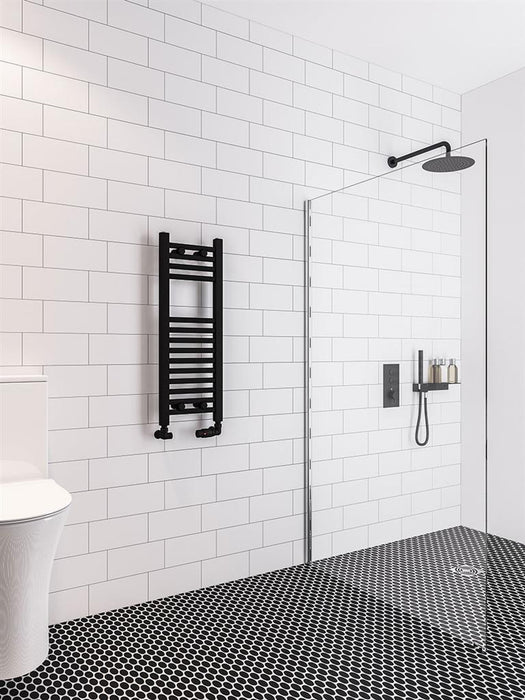 Wingrave Matt Black Straight Towel Radiator 800 x 300mm