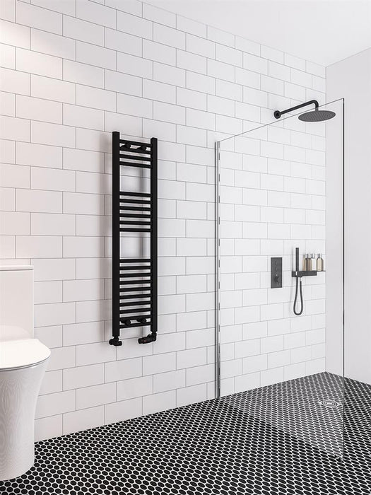 Wingrave Matt Black Straight Towel Radiator 1200 x 300mm