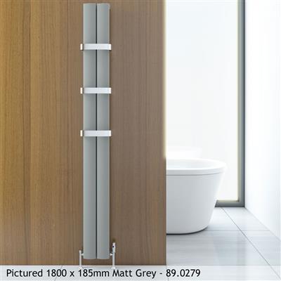 Malmesbury Matt Anthracite Vertical Aluminium Radiator 1200 x 280mm