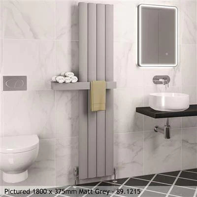 Tordino Matt Anthracite Vertical Aluminium Radiator 1800 x 375mm