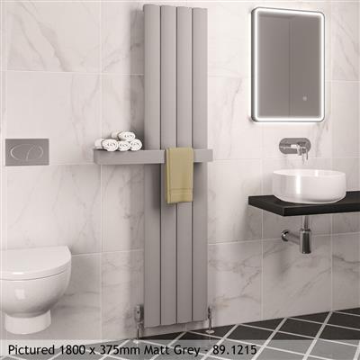 Tordino Matt White Vertical Aluminium Radiator 1800 x 280mm